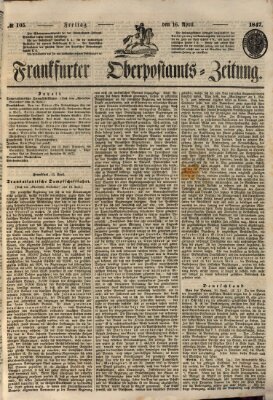 Frankfurter Ober-Post-Amts-Zeitung Freitag 16. April 1847