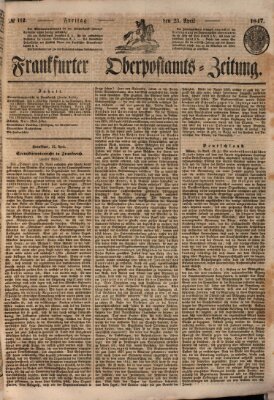 Frankfurter Ober-Post-Amts-Zeitung Freitag 23. April 1847