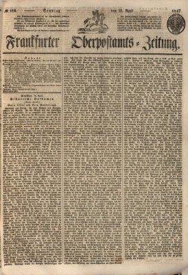 Frankfurter Ober-Post-Amts-Zeitung Sonntag 25. April 1847