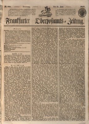 Frankfurter Ober-Post-Amts-Zeitung Freitag 25. Juni 1847