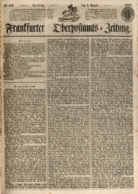 Frankfurter Ober-Post-Amts-Zeitung Freitag 6. August 1847
