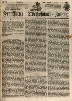 Frankfurter Ober-Post-Amts-Zeitung Samstag 7. August 1847