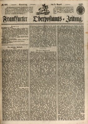 Frankfurter Ober-Post-Amts-Zeitung Sonntag 8. August 1847