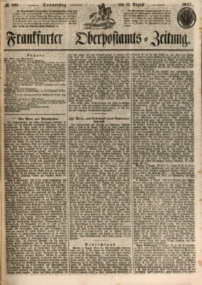 Frankfurter Ober-Post-Amts-Zeitung Donnerstag 12. August 1847