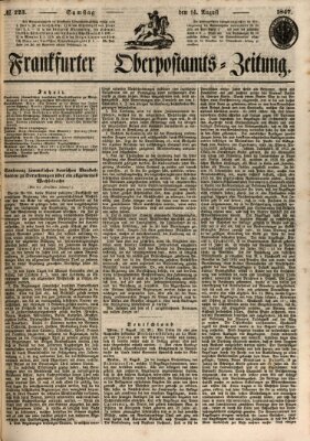 Frankfurter Ober-Post-Amts-Zeitung Samstag 14. August 1847