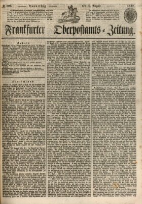 Frankfurter Ober-Post-Amts-Zeitung Donnerstag 19. August 1847