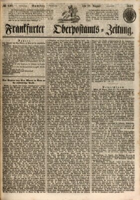 Frankfurter Ober-Post-Amts-Zeitung Samstag 28. August 1847