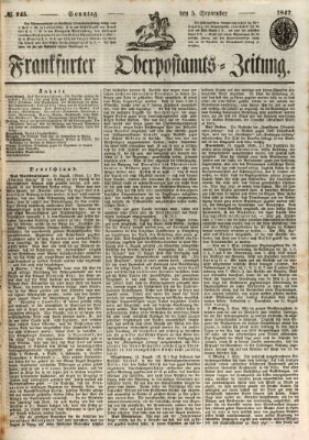 Frankfurter Ober-Post-Amts-Zeitung Sonntag 5. September 1847