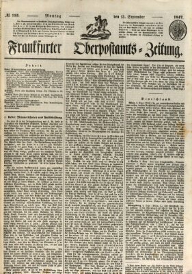 Frankfurter Ober-Post-Amts-Zeitung Montag 13. September 1847