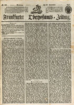 Frankfurter Ober-Post-Amts-Zeitung Montag 20. September 1847