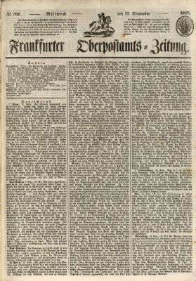 Frankfurter Ober-Post-Amts-Zeitung Mittwoch 22. September 1847