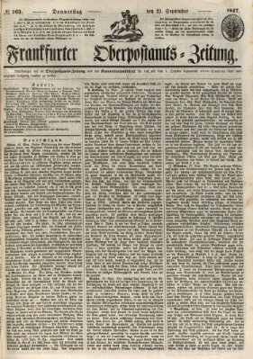 Frankfurter Ober-Post-Amts-Zeitung Donnerstag 23. September 1847