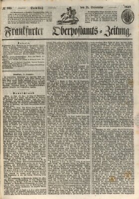 Frankfurter Ober-Post-Amts-Zeitung Samstag 25. September 1847