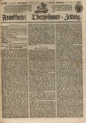 Frankfurter Ober-Post-Amts-Zeitung Mittwoch 29. September 1847