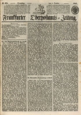 Frankfurter Ober-Post-Amts-Zeitung Dienstag 5. Oktober 1847