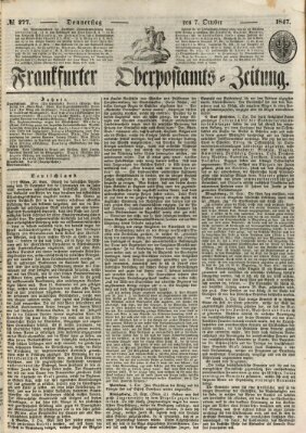 Frankfurter Ober-Post-Amts-Zeitung Donnerstag 7. Oktober 1847