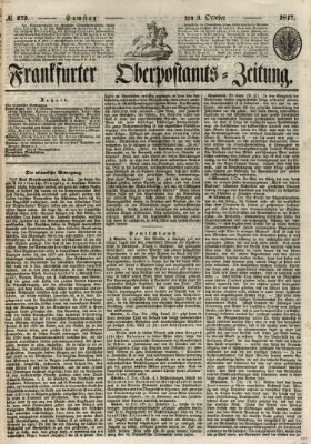 Frankfurter Ober-Post-Amts-Zeitung Samstag 9. Oktober 1847