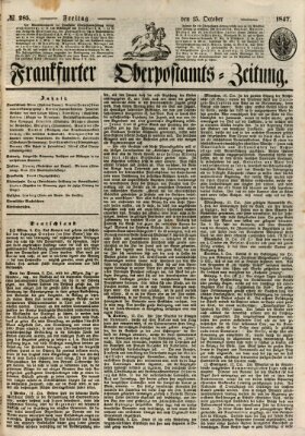 Frankfurter Ober-Post-Amts-Zeitung Freitag 15. Oktober 1847