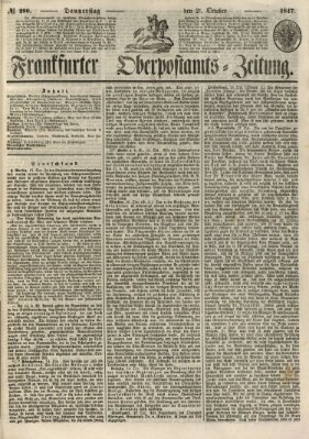 Frankfurter Ober-Post-Amts-Zeitung Donnerstag 21. Oktober 1847