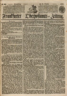 Frankfurter Ober-Post-Amts-Zeitung Samstag 23. Oktober 1847