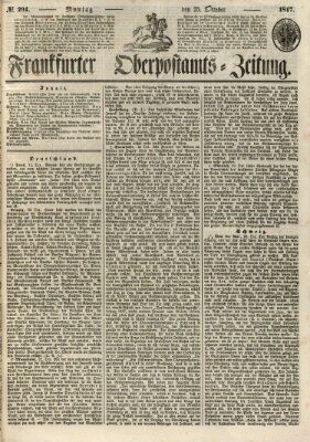 Frankfurter Ober-Post-Amts-Zeitung Montag 25. Oktober 1847