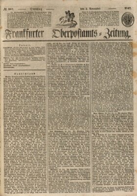 Frankfurter Ober-Post-Amts-Zeitung Dienstag 2. November 1847