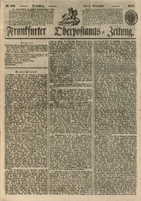 Frankfurter Ober-Post-Amts-Zeitung Dienstag 9. November 1847