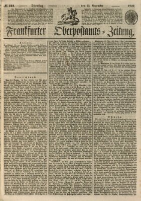 Frankfurter Ober-Post-Amts-Zeitung Dienstag 23. November 1847