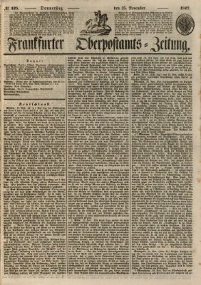 Frankfurter Ober-Post-Amts-Zeitung Donnerstag 25. November 1847