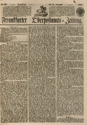 Frankfurter Ober-Post-Amts-Zeitung Sonntag 28. November 1847