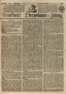 Frankfurter Ober-Post-Amts-Zeitung Montag 29. November 1847