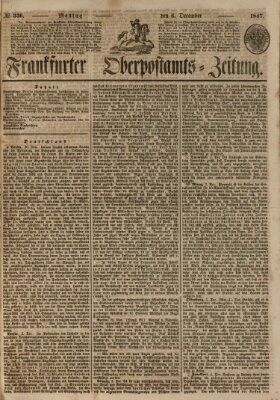 Frankfurter Ober-Post-Amts-Zeitung Montag 6. Dezember 1847