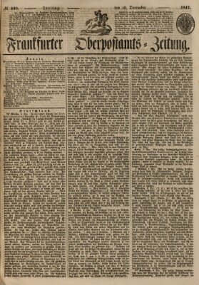 Frankfurter Ober-Post-Amts-Zeitung Freitag 10. Dezember 1847