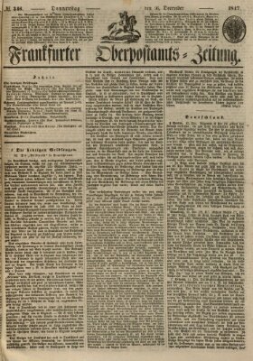 Frankfurter Ober-Post-Amts-Zeitung Donnerstag 16. Dezember 1847