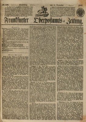 Frankfurter Ober-Post-Amts-Zeitung Sonntag 19. Dezember 1847