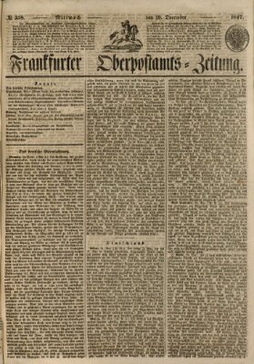 Frankfurter Ober-Post-Amts-Zeitung Mittwoch 29. Dezember 1847