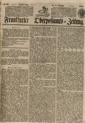 Frankfurter Ober-Post-Amts-Zeitung Donnerstag 17. Februar 1848