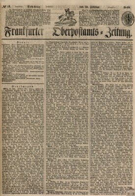 Frankfurter Ober-Post-Amts-Zeitung Sonntag 20. Februar 1848