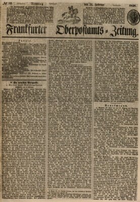 Frankfurter Ober-Post-Amts-Zeitung Montag 21. Februar 1848