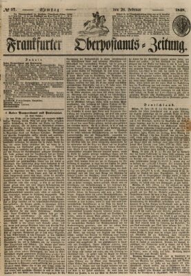 Frankfurter Ober-Post-Amts-Zeitung Samstag 26. Februar 1848