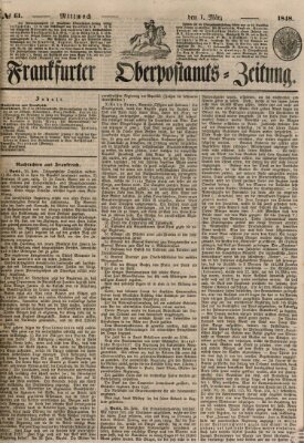 Frankfurter Ober-Post-Amts-Zeitung Mittwoch 1. März 1848