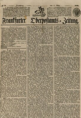 Frankfurter Ober-Post-Amts-Zeitung Dienstag 14. März 1848