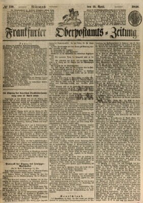 Frankfurter Ober-Post-Amts-Zeitung Mittwoch 19. April 1848