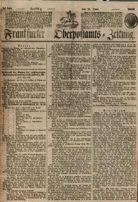 Frankfurter Ober-Post-Amts-Zeitung Freitag 16. Juni 1848