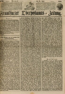 Frankfurter Ober-Post-Amts-Zeitung Mittwoch 28. Juni 1848