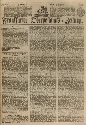 Frankfurter Ober-Post-Amts-Zeitung Samstag 2. September 1848