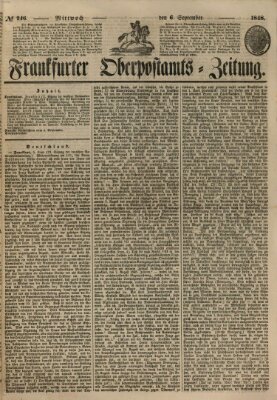 Frankfurter Ober-Post-Amts-Zeitung Mittwoch 6. September 1848