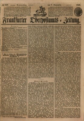 Frankfurter Ober-Post-Amts-Zeitung Donnerstag 7. September 1848