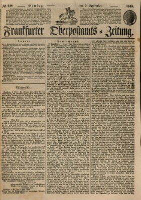 Frankfurter Ober-Post-Amts-Zeitung Samstag 9. September 1848