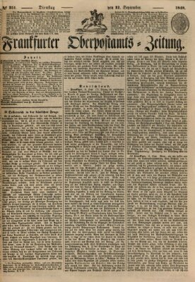 Frankfurter Ober-Post-Amts-Zeitung Dienstag 12. September 1848